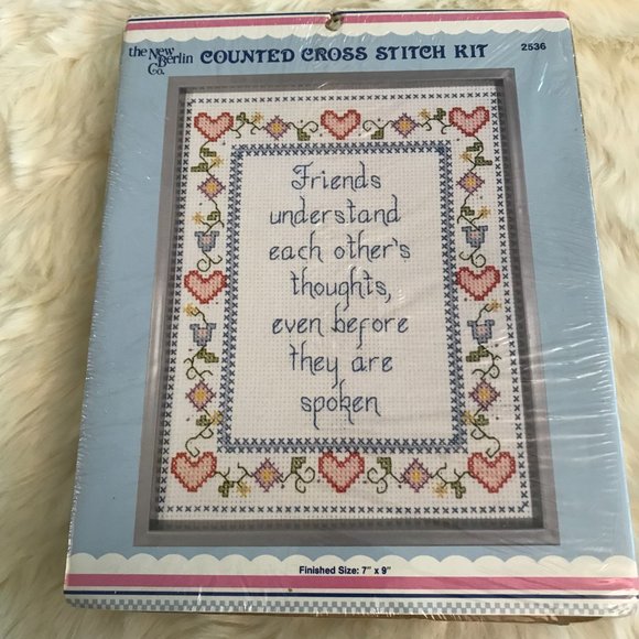 Friends counted cross stitch kit with frame New - Picture 5 of 6
